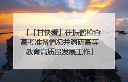 「甘快看」任振鹤检查高考准备情况并调研高等教育高质量发展工作