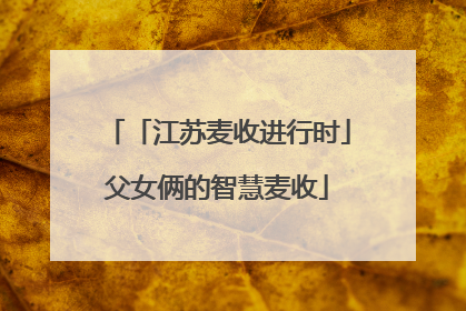 「江苏麦收进行时」父女俩的智慧麦收