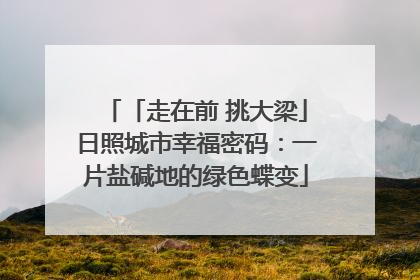 「走在前 挑大梁」日照城市幸福密码：一片盐碱地的绿色蝶变