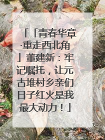 「青春华章·重走西北角」董建新：牢记嘱托，让元古堆村乡亲们日子红火是我最大动力！