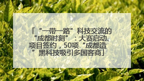 “一带一路”科技交流的“成都时刻”：大赛启动、项目签约，50项“成都造”黑科技吸引多国客商