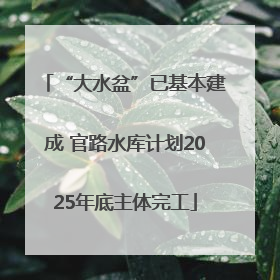 “大水盆”已基本建成 官路水库计划2025年底主体完工
