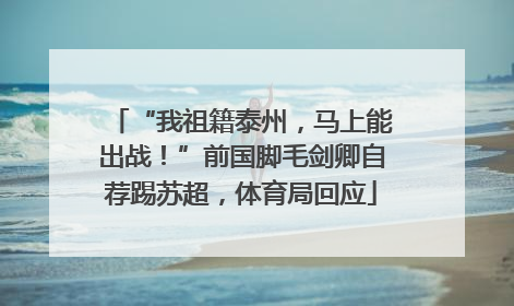 “我祖籍泰州，马上能出战！”前国脚毛剑卿自荐踢苏超，体育局回应