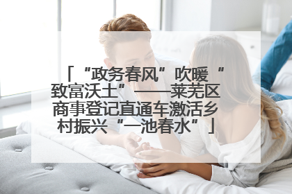 “政务春风”吹暖“致富沃土”——莱芜区商事登记直通车激活乡村振兴“一池春水”