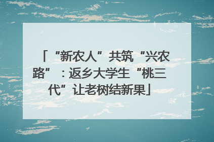 “新农人”共筑“兴农路”：返乡大学生“桃三代”让老树结新果