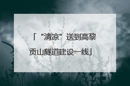 “清凉”送到高黎贡山隧道建设一线