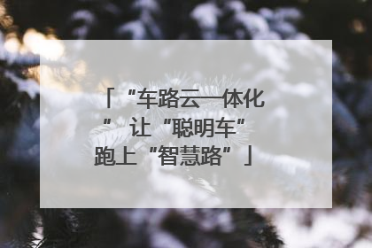 “车路云一体化” 让“聪明车”跑上“智慧路”