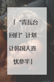 “青瓦台回归”计划让韩国人喜忧参半