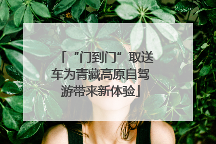 “门到门”取送车为青藏高原自驾游带来新体验