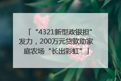 “4321新型政银担”发力，200万元贷款助家庭农场“长出彩虹”