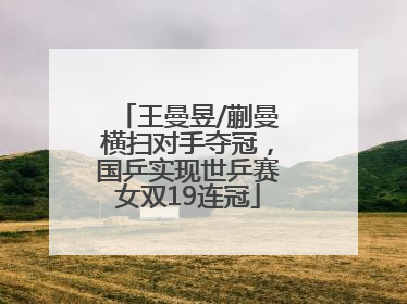 王曼昱/蒯曼横扫对手夺冠，国乒实现世乒赛女双19连冠