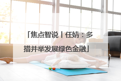 焦点智说丨任婧：多措并举发展绿色金融