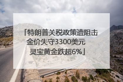 特朗普关税政策遭阻击金价失守3300美元 灵宝黄金跌超6%