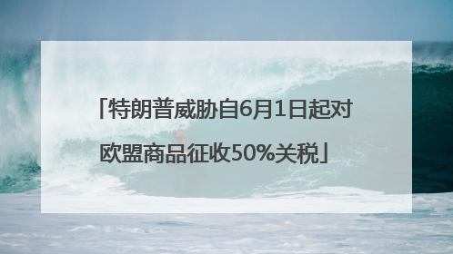 特朗普威胁自6月1日起对欧盟商品征收50%关税