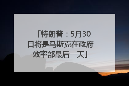 特朗普：5月30日将是马斯克在政府效率部最后一天
