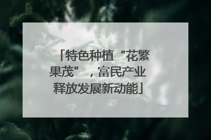 特色种植“花繁果茂”，富民产业释放发展新动能