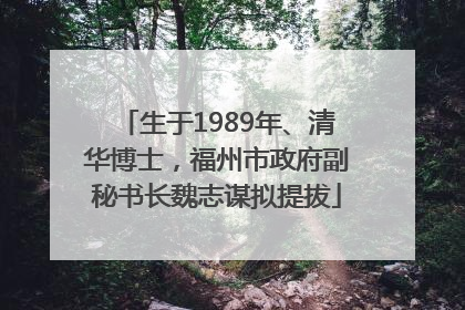 生于1989年、清华博士，福州市政府副秘书长魏志谋拟提拔