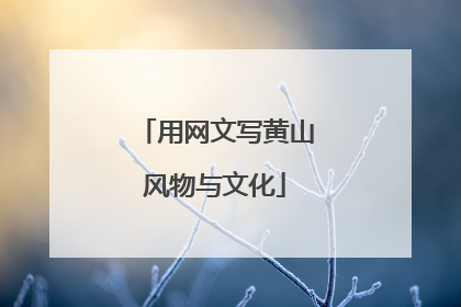 用网文写黄山风物与文化