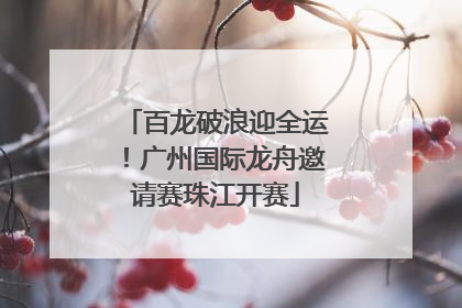 百龙破浪迎全运！广州国际龙舟邀请赛珠江开赛