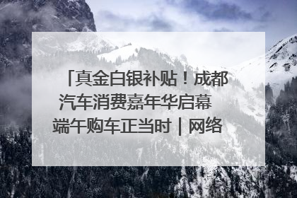 真金白银补贴！成都汽车消费嘉年华启幕 端午购车正当时｜网络中国节·端午