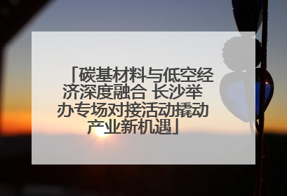 碳基材料与低空经济深度融合 长沙举办专场对接活动撬动产业新机遇