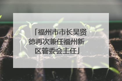 福州市市长吴贤德再次兼任福州新区管委会主任