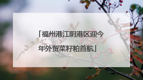 福州港江阴港区迎今年外贸菜籽粕首航