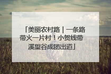 美丽农村路｜一条路带火一片村！小贺线带溪望谷成团出道