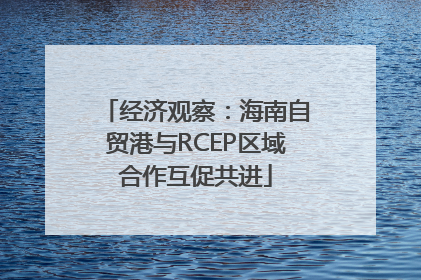 经济观察：海南自贸港与RCEP区域合作互促共进