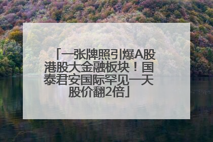 一张牌照引爆A股港股大金融板块！国泰君安国际罕见一天股价翻2倍