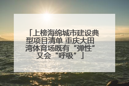 上榜海绵城市建设典型项目清单 重庆大田湾体育场既有“弹性”又会“呼吸”