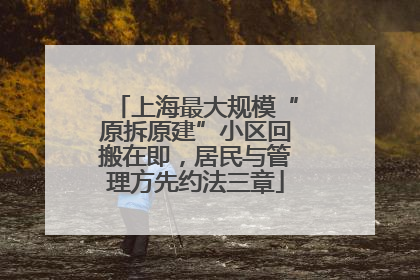 上海最大规模“原拆原建”小区回搬在即，居民与管理方先约法三章
