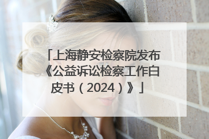 上海静安检察院发布《公益诉讼检察工作白皮书（2024）》