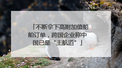 不断拿下高附加值船舶订单，跨国企业称中国已是“主航道”