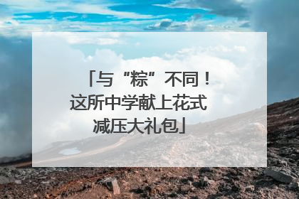 与“粽”不同！这所中学献上花式减压大礼包