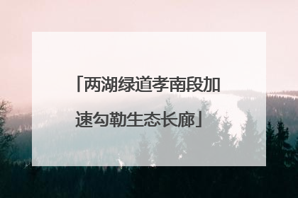 两湖绿道孝南段加速勾勒生态长廊