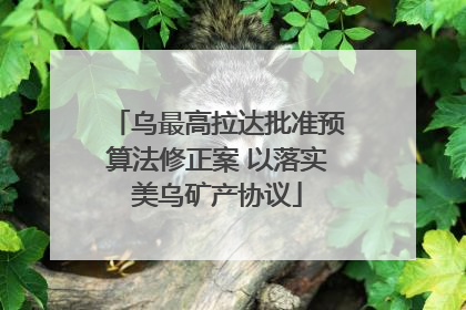 乌最高拉达批准预算法修正案 以落实美乌矿产协议