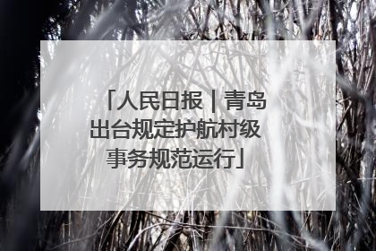 人民日报｜青岛出台规定护航村级事务规范运行