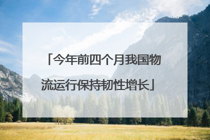 今年前四个月我国物流运行保持韧性增长