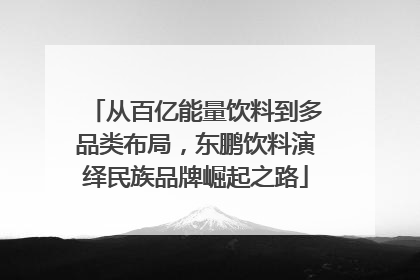 从百亿能量饮料到多品类布局，东鹏饮料演绎民族品牌崛起之路