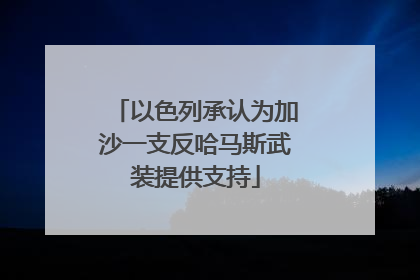 以色列承认为加沙一支反哈马斯武装提供支持