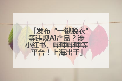 发布“一键脱衣”等违规AI产品？涉小红书、哔哩哔哩等平台！上海出手