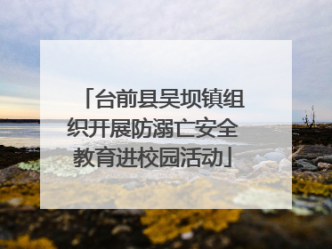 台前县吴坝镇组织开展防溺亡安全教育进校园活动