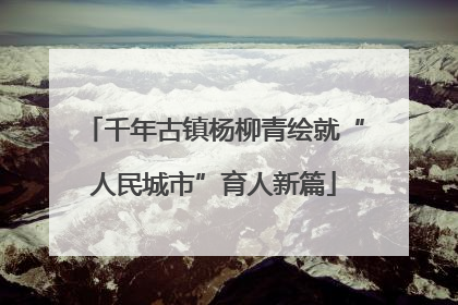 千年古镇杨柳青绘就“人民城市”育人新篇