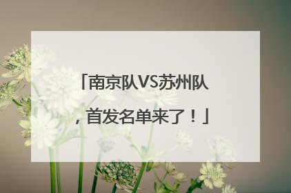 南京队VS苏州队，首发名单来了！