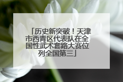 历史新突破！天津市西青区代表队在全国性武术套路大赛位列全国第三