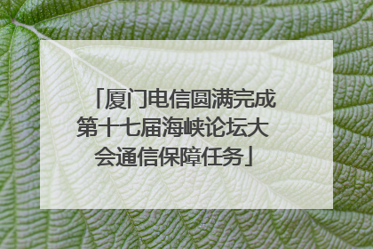 厦门电信圆满完成第十七届海峡论坛大会通信保障任务