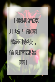 假期清凉开场！豫南降雨持续，信阳南部暴雨