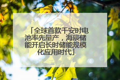 全球首款千安时电池率先量产，海辰储能开启长时储能规模化应用时代