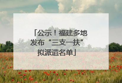 公示！福建多地发布“三支一扶”拟派遣名单